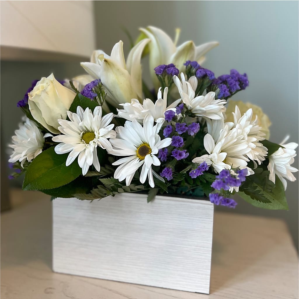 Beyond Blue Box Bouquet – BEBE'S FLOWER SHOP, Los Angeles CA