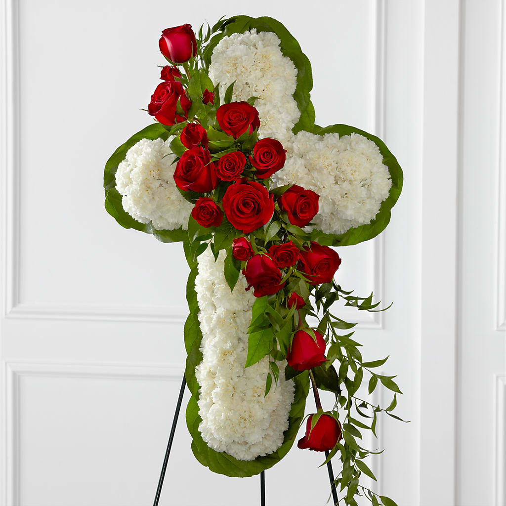 Floral Cross Easel – BEBE'S FLOWER SHOP, Los Angeles CA