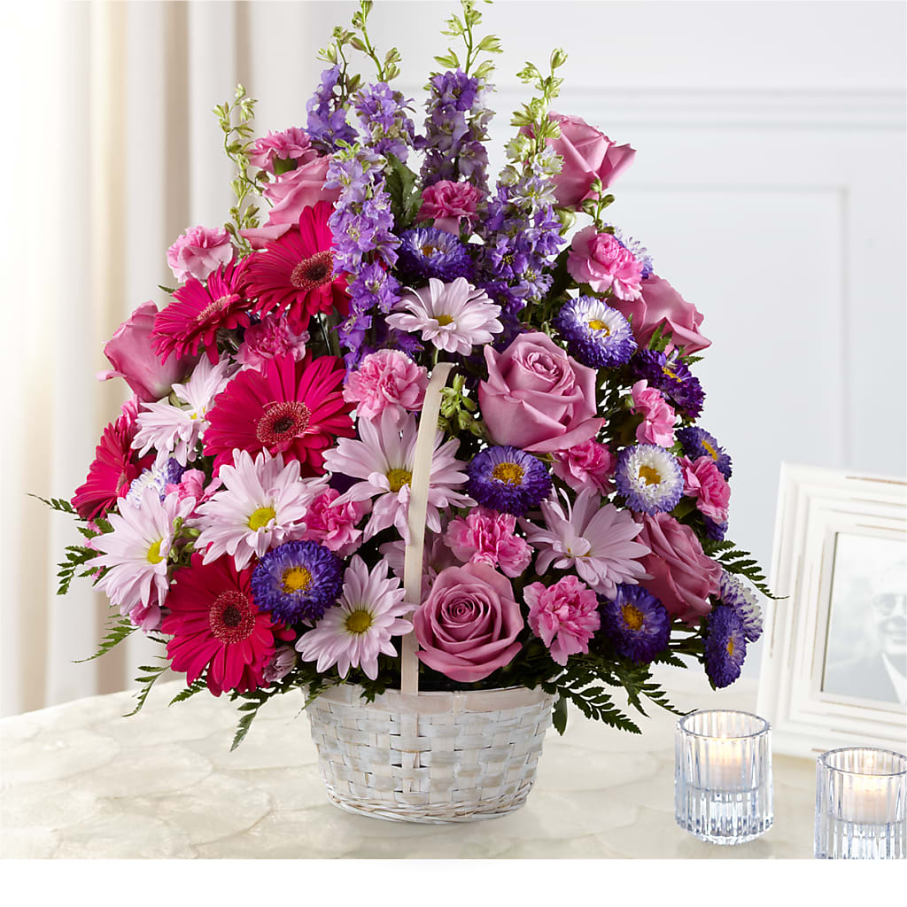 Pastel Peace Basket – BEBE'S FLOWER SHOP, Los Angeles CA