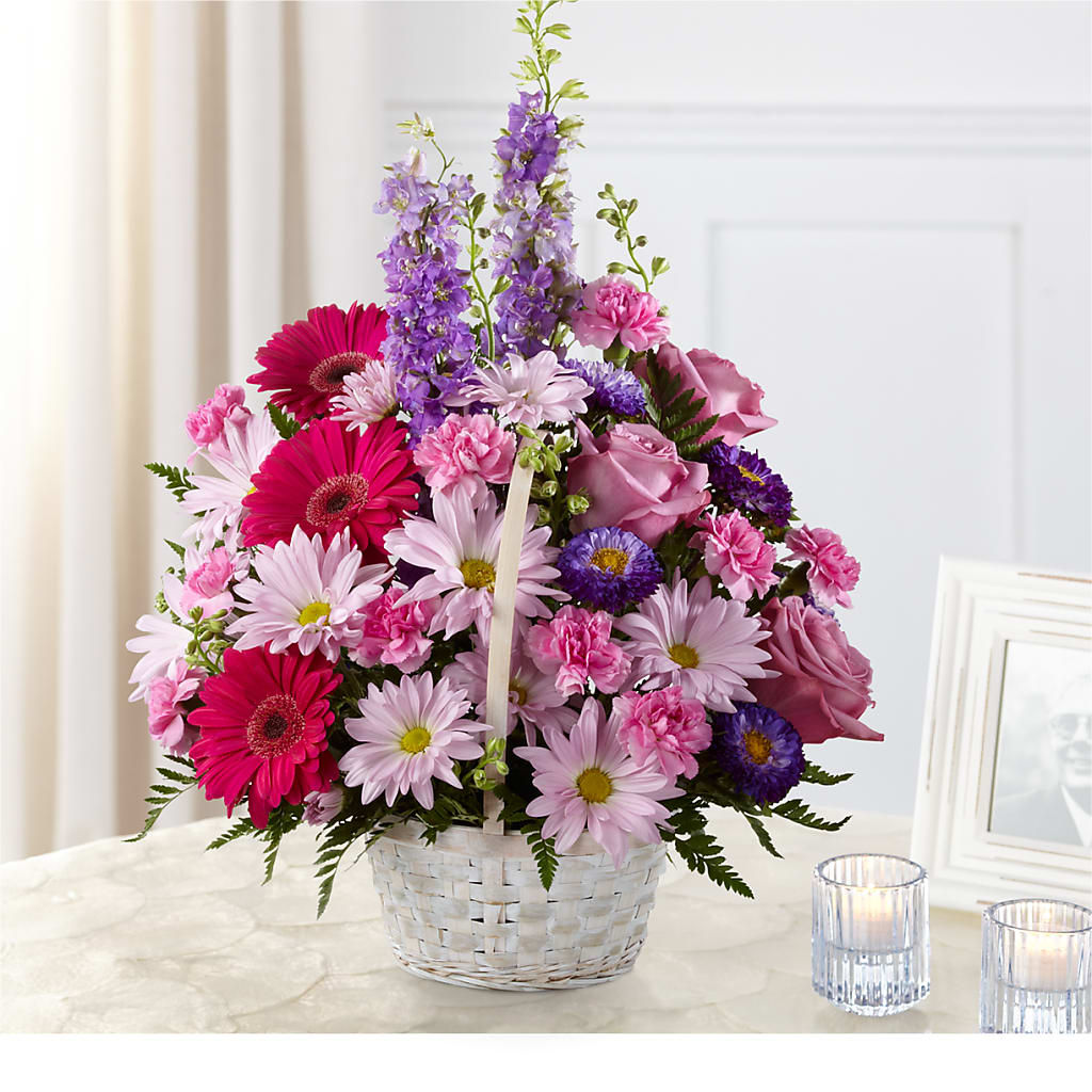 Pastel Peace Basket – BEBE'S FLOWER SHOP, Los Angeles CA