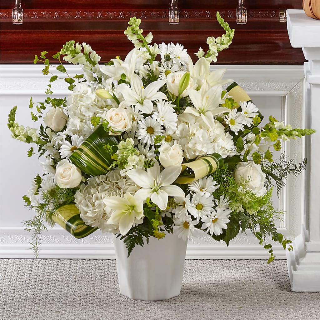 Thoughts of Tranquility Floor Basket – BEBE'S FLOWER SHOP, Los Angeles CA
