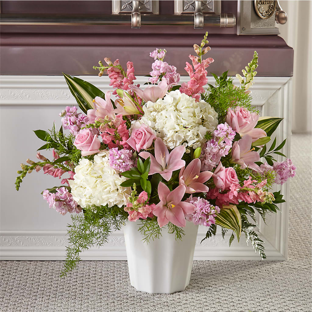 Simply Serene Floor Basket – BEBE'S FLOWER SHOP, Los Angeles CA