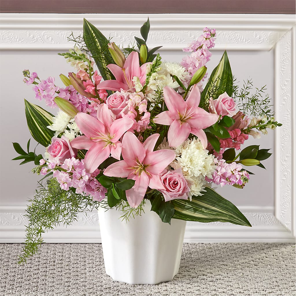 Simply Serene Floor Basket – BEBE'S FLOWER SHOP, Los Angeles CA