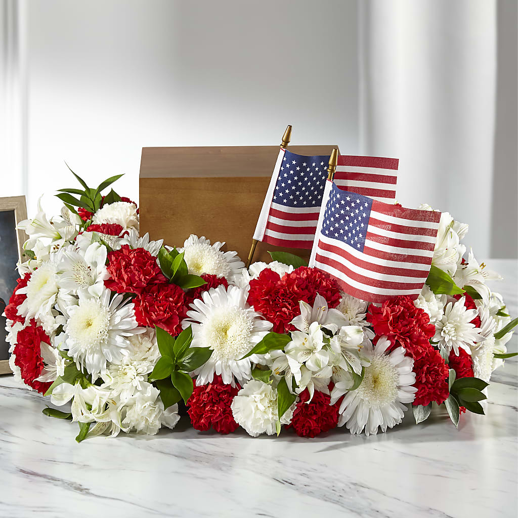 Spirit of Patriotism Cremation Adornment – BEBE'S FLOWER SHOP, Los Angeles CA