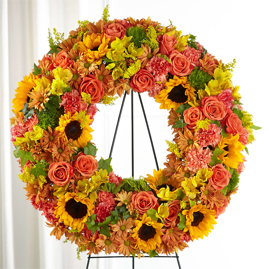 Autumnal Memories Wreath (Standard) – BEBE'S FLOWER SHOP, Los Angeles CA
