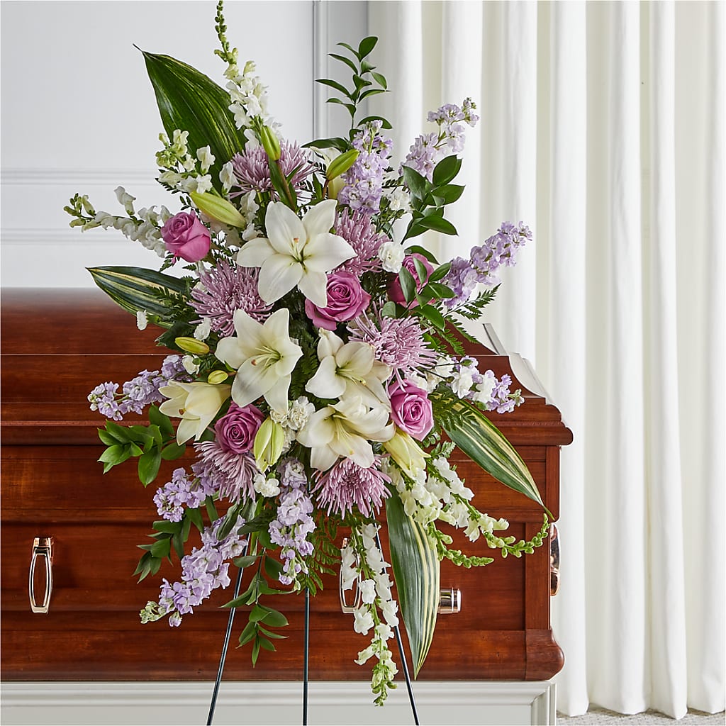 Grateful Hearts Standing Spray – BEBE'S FLOWER SHOP, Los Angeles CA