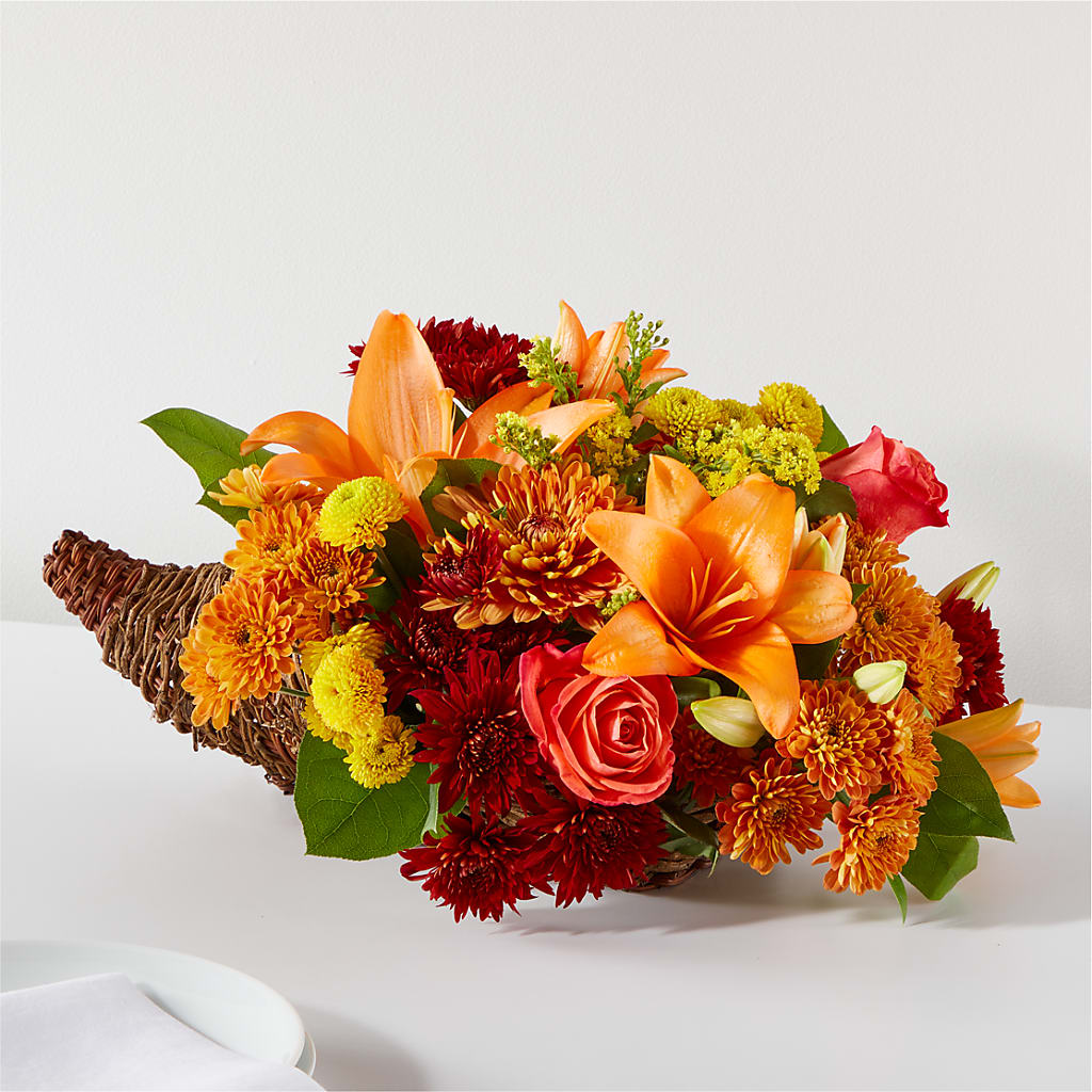 Bouquet of Blessings Cornucopia – BEBE'S FLOWER SHOP, Los Angeles CA