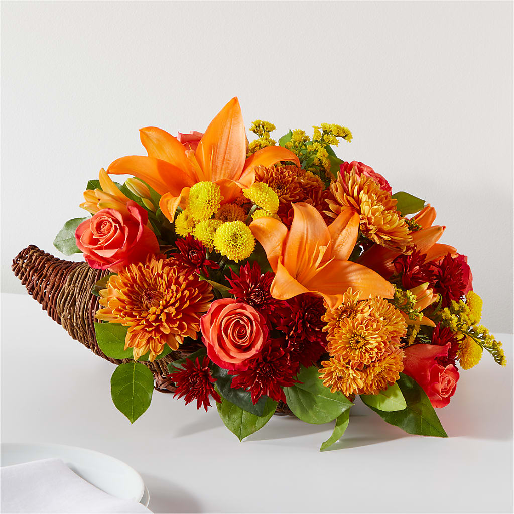 Bouquet of Blessings Cornucopia – BEBE'S FLOWER SHOP, Los Angeles CA