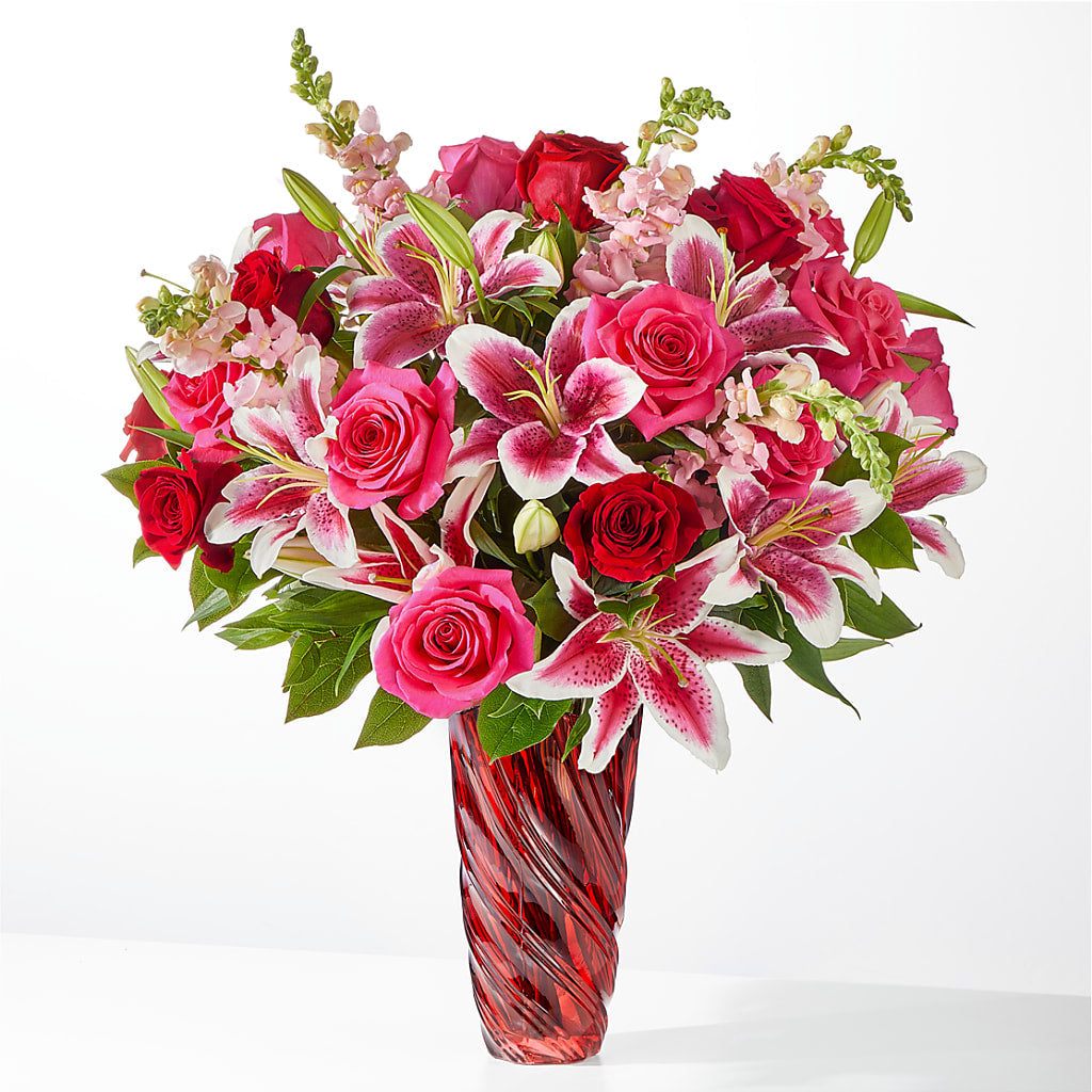 Always You Bouquet with Luxe Swirl Vase – BEBE'S FLOWER SHOP, Los Angeles CA