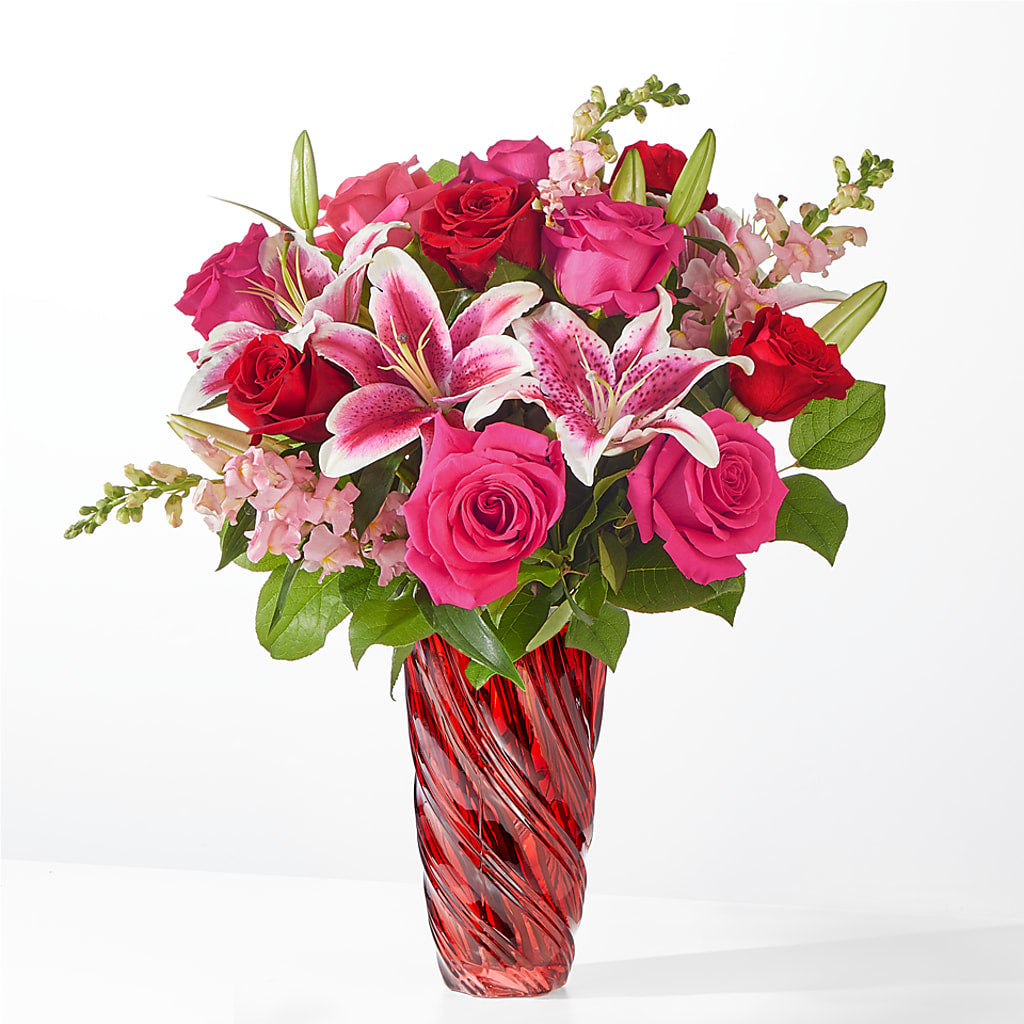 Always You Bouquet with Luxe Swirl Vase – BEBE'S FLOWER SHOP, Los Angeles CA