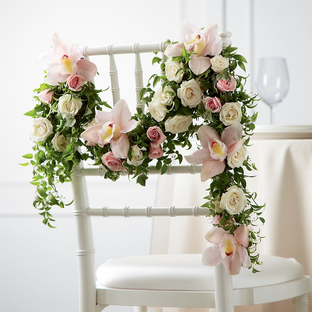 Orchid Rose Chair Décor – BEBE'S FLOWER SHOP, Los Angeles CA