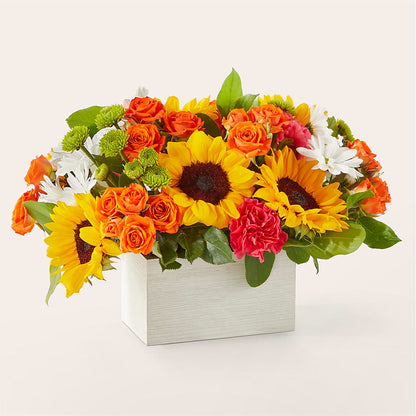 Sun-drenched Blooms Box Bouquet – BEBE'S FLOWER SHOP, Los Angeles CA