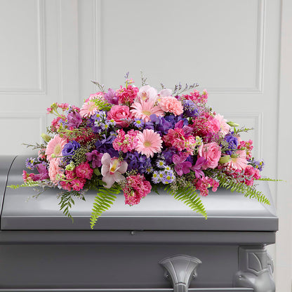 Glorious Garden Casket Spray – BEBE'S FLOWER SHOP, Los Angeles CA