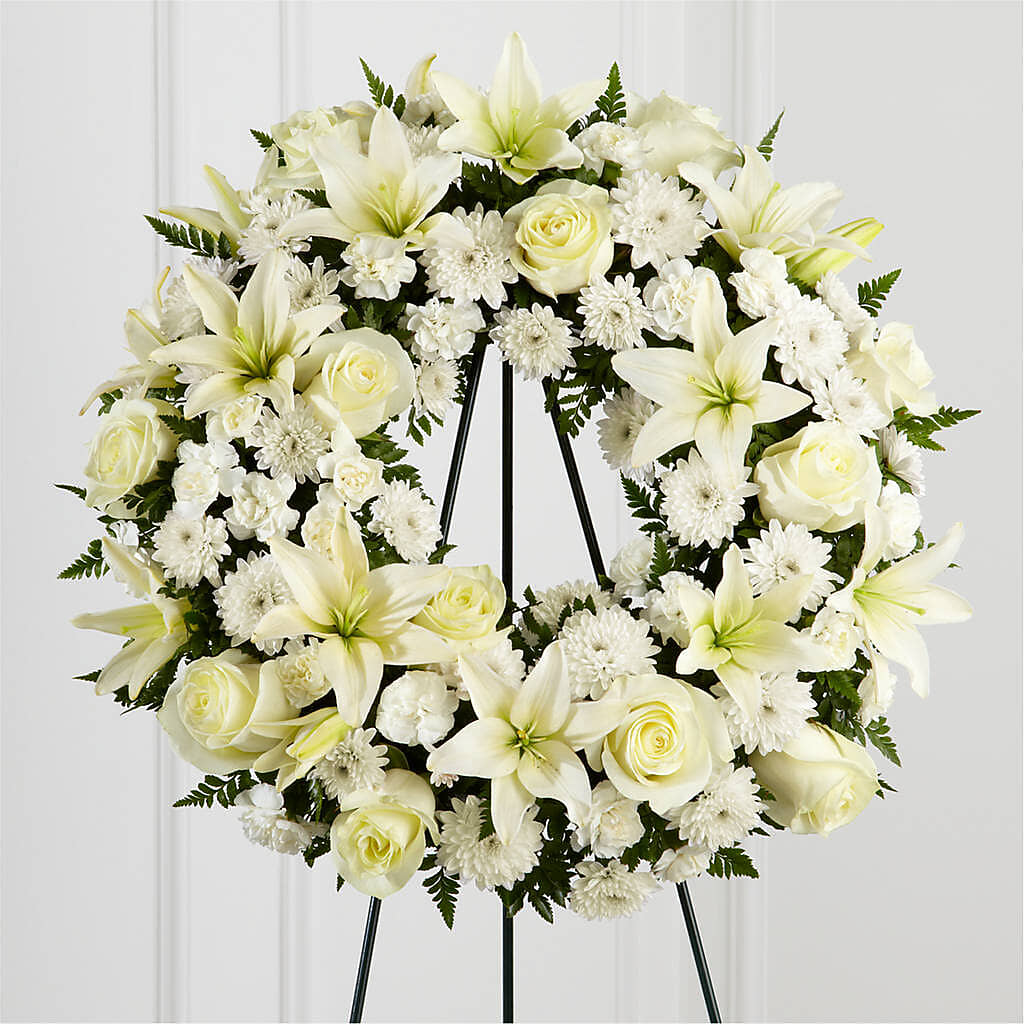 Treasured Tribute Wreath – BEBE'S FLOWER SHOP, Los Angeles CA