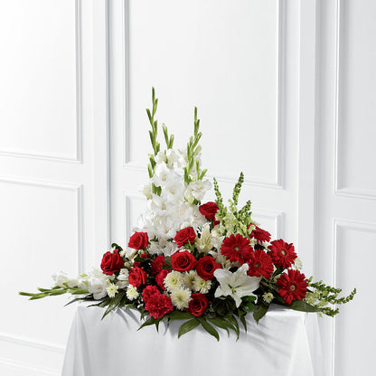 Crimson & White Arrangement – BEBE'S FLOWER SHOP, Los Angeles CA