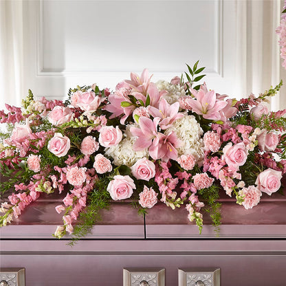 Life & Remembrance Casket Spray – BEBE'S FLOWER SHOP, Los Angeles CA