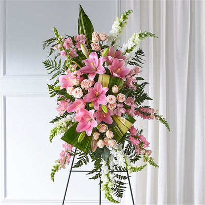 Elegant Embrace Standing Spray – BEBE'S FLOWER SHOP, Los Angeles CA