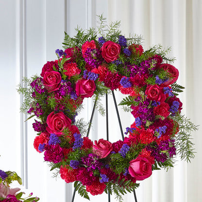 Calming Colors Wreath – BEBE'S FLOWER SHOP, Los Angeles CA