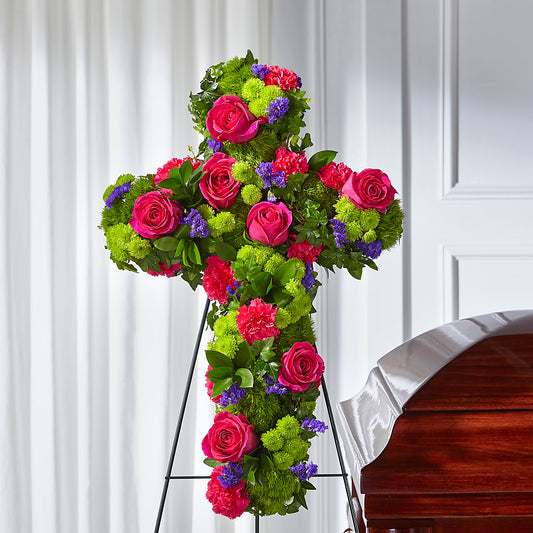 Tribute Rose Floral Cross – BEBE'S FLOWER SHOP, Los Angeles CA