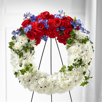 Patriotic Passion Wreath – BEBE'S FLOWER SHOP, Los Angeles CA