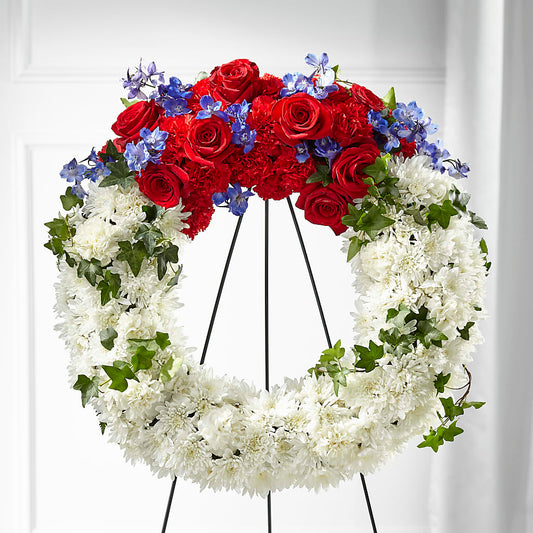 Patriotic Passion Wreath – BEBE'S FLOWER SHOP, Los Angeles CA