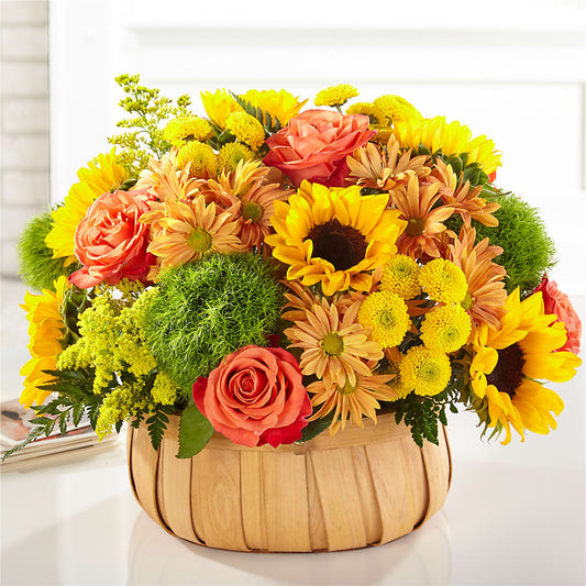 Harvest Sunflower Basket – BEBE'S FLOWER SHOP, Los Angeles CA