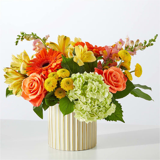 Autumn Sunshine Bouquet with Ivory Vase – BEBE'S FLOWER SHOP, Los Angeles CA