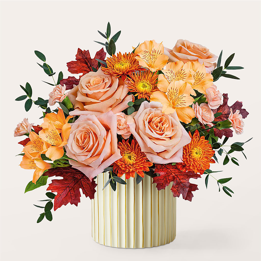 Spiced Latte Bouquet with Ivory Vase – BEBE'S FLOWER SHOP, Los Angeles CA