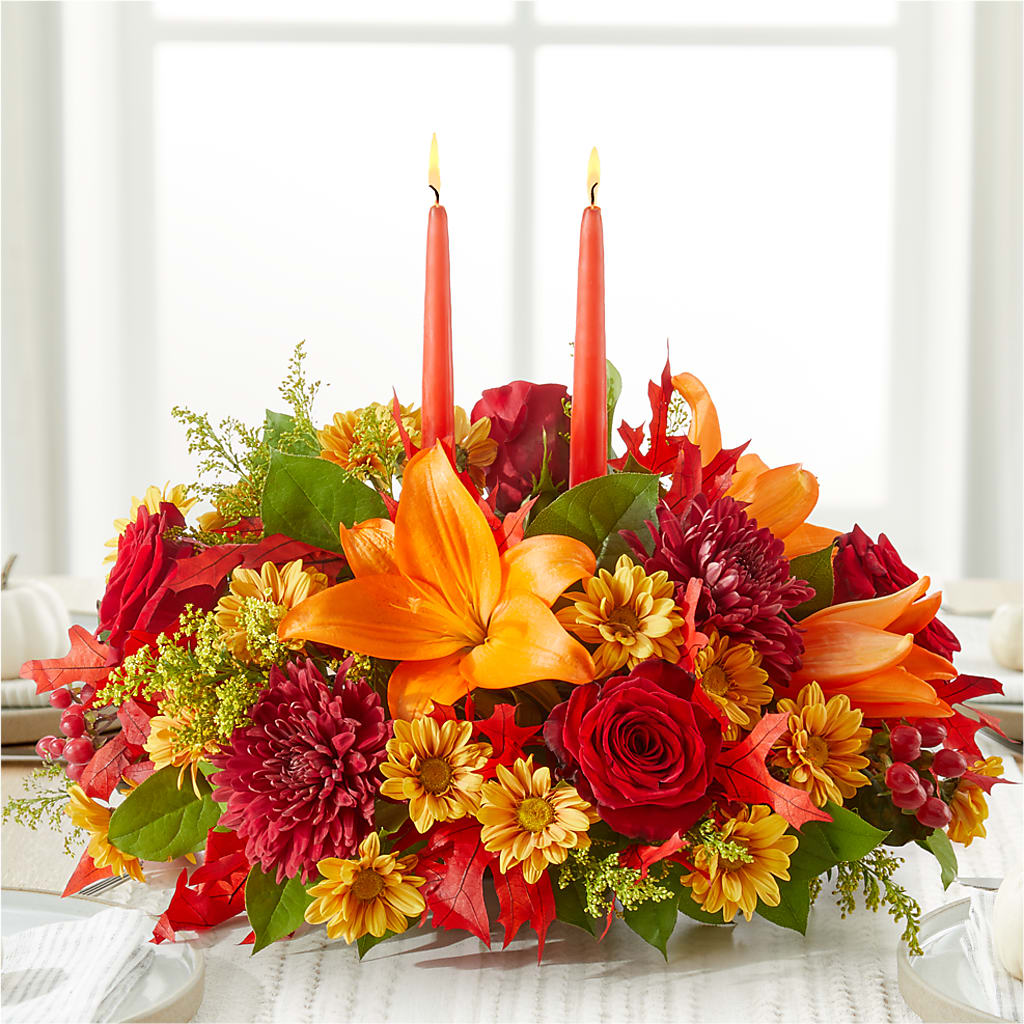 Autumn's Embrace Centerpiece – BEBE'S FLOWER SHOP, Los Angeles CA