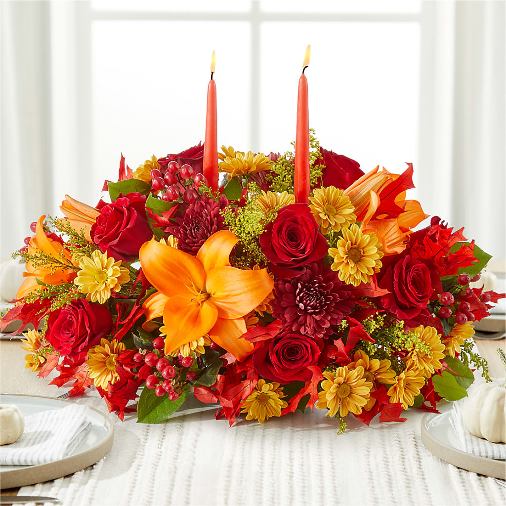 Autumn's Embrace Centerpiece – BEBE'S FLOWER SHOP, Los Angeles CA