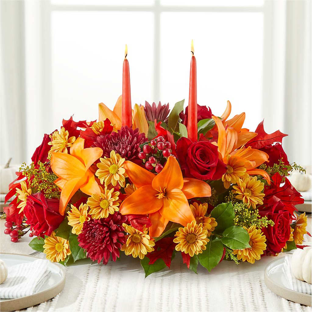 Autumn's Embrace Centerpiece – BEBE'S FLOWER SHOP, Los Angeles CA