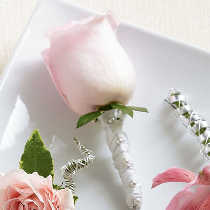 Pink Rose Boutonniere – BEBE'S FLOWER SHOP, Los Angeles CA
