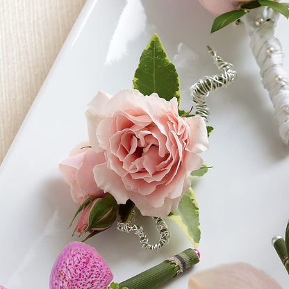 Pink Spray Rose Boutonniere – BEBE'S FLOWER SHOP, Los Angeles CA