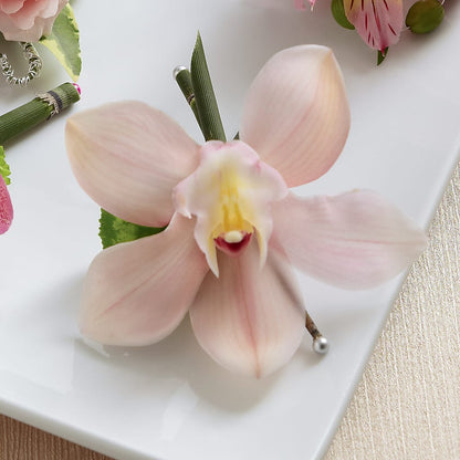 Pink Cymbidium Boutonniere – BEBE'S FLOWER SHOP, Los Angeles CA