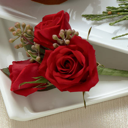 Red Spray Rose Boutonniere – BEBE'S FLOWER SHOP, Los Angeles CA